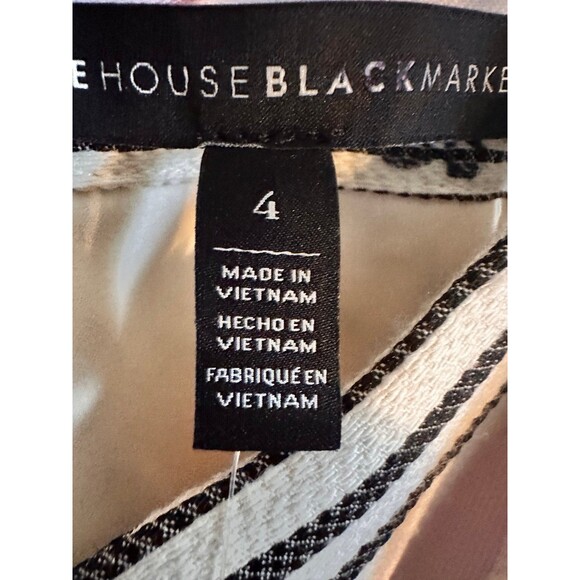 White House Black Market Dress Linen Cotton Striped With Pockets Size 4 NWT - Picture 10 of 11